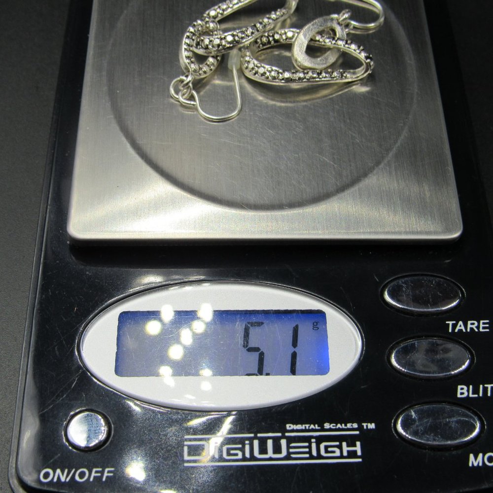 Silver Tone Interlocking Pattern Dangle Earrings - image 6